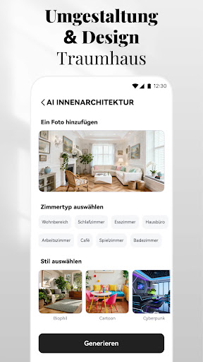 KI - Wohnungsdesign, DecAI™ Screenshot