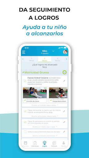 Captura de pantalla de BabySparks - Actividades y Log