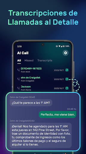 Captura de pantalla de AI Phone:Traducción de Llamada