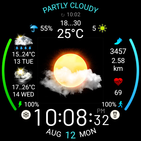 Captura de pantalla de Weather watch face W5.5