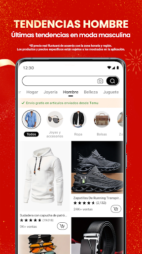Captura de pantalla de Temu: compra como millonario