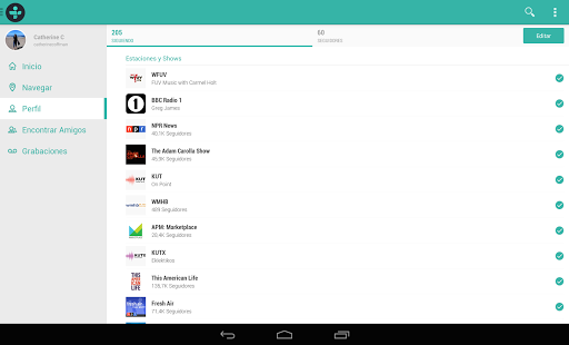 Captura de pantalla de TuneIn Radio Pro
