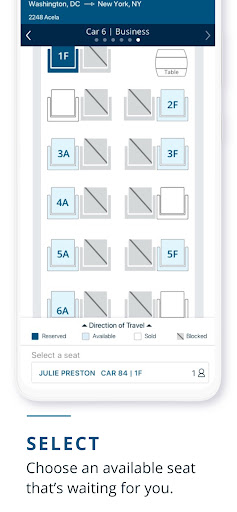 Captura de pantalla de Amtrak