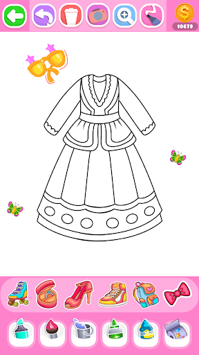 Dress Coloring Game Glitter Screenshot