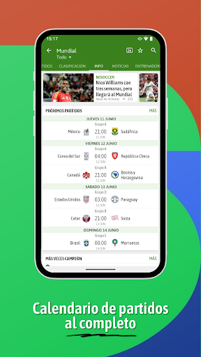 Captura de pantalla de BeSoccer: Resultados de Fútbol