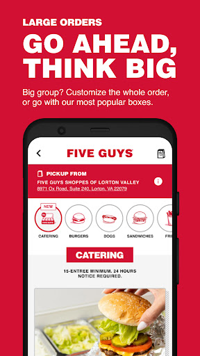 Captura de pantalla de Five Guys Burgers & Fries