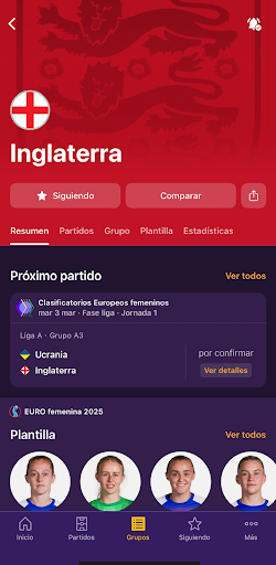 Captura de pantalla de UEFA EURO y Nations League