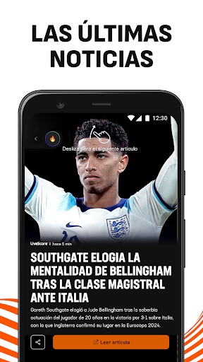 Captura de pantalla de LiveScore Resultados de fútbol