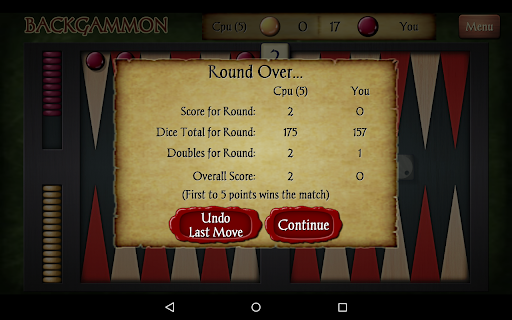 Captura de pantalla de Backgammon Pro