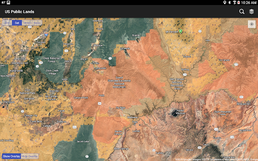 Captura de pantalla de US Public Lands
