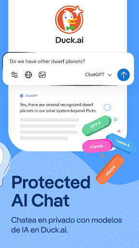 Captura de pantalla de DuckDuckGo & Duck.ai