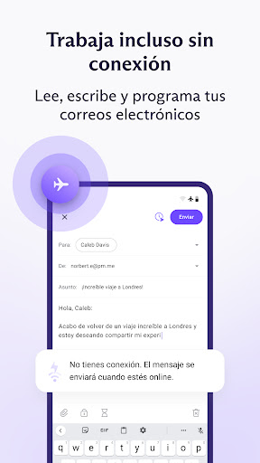 Captura de pantalla de Proton Mail: Correo cifrado