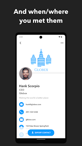 Captura de pantalla de Blinq: Digital Business Card
