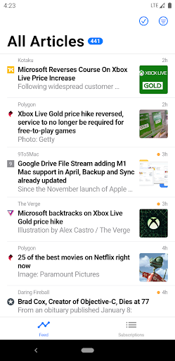 Captura de pantalla de Fluent Reader Lite - RSS Clien