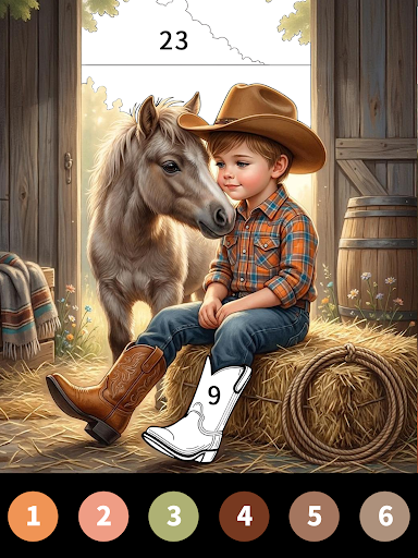 Captura de pantalla de Wild West Color by Number Book