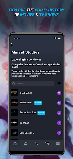 Captura de pantalla de Key Collector Comics
