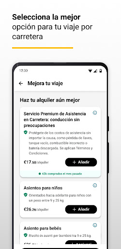 Captura de pantalla de Hertz: alquiler de coches