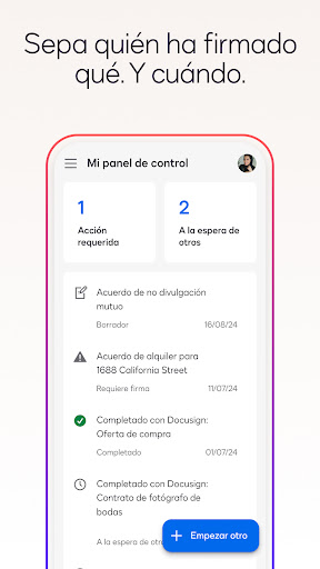 Captura de pantalla de Docusign