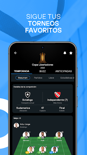 Captura de pantalla de 365Scores: resultados en vivo