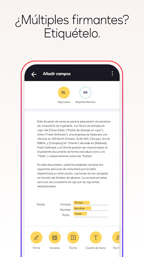Captura de pantalla de Docusign