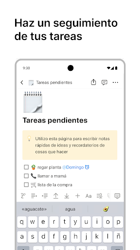 Captura de pantalla de Notion: Notas, tareas e IA