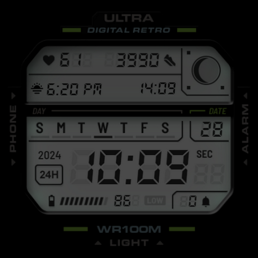Captura de pantalla de ULTRA Digital Retro watch face