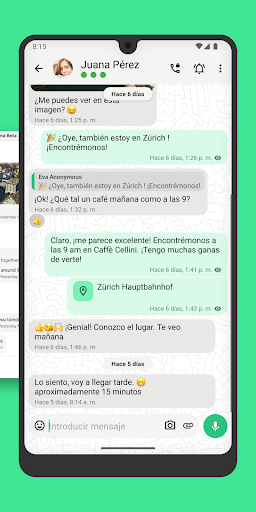Captura de pantalla de Threema. Mensajero seguro