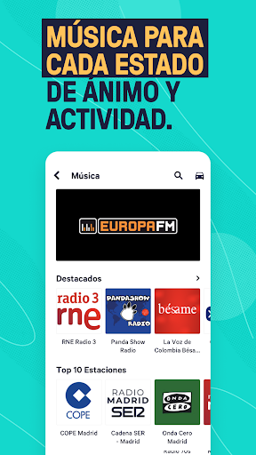 Captura de pantalla de TuneIn Radio: música, fm radio