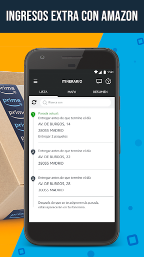 Captura de pantalla de Amazon Flex
