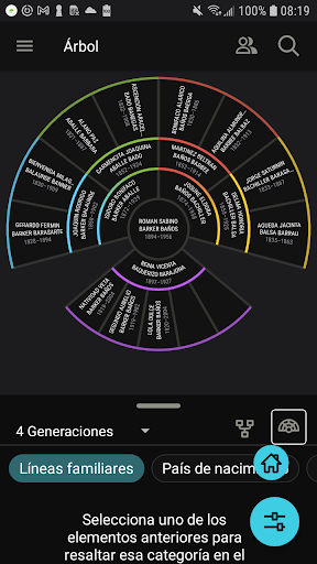 Captura de pantalla de FamilySearch - Árbol