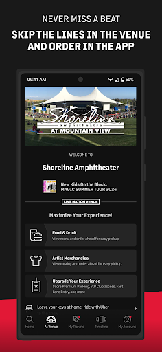 Captura de pantalla de Live Nation At The Concert