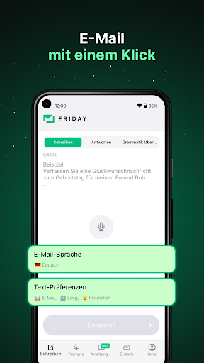 Friday: KI E-Mail-Assistent Screenshot