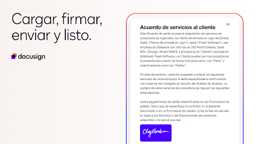 Captura de pantalla de Docusign