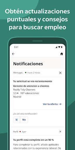 Captura de pantalla de Indeed: Búsqueda de empleo