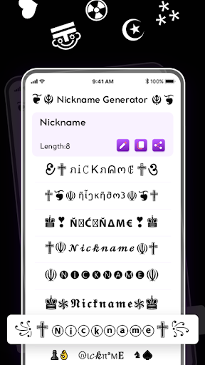 Captura de pantalla de Generador de apodos: NickName