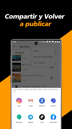 Captura de pantalla de Descargador de video privado