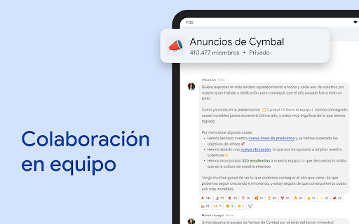 Captura de pantalla de Google Chat