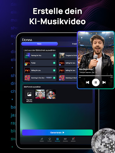 Donna KI Lied Musik Generator Screenshot