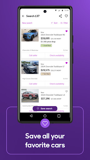 Captura de pantalla de Cars.com: Buy and sell cars