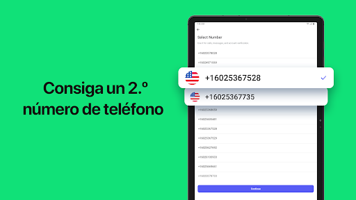Captura de pantalla de Segundo número de teléfono
