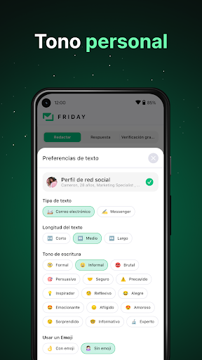 Captura de pantalla de Friday: Asistente de email IA