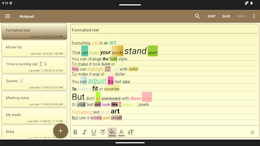 Notepad - simple notes screenshot