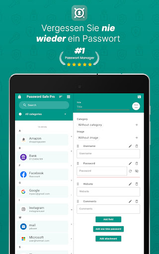 Password Safe und Manager Screenshot