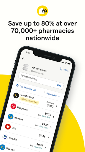 Captura de pantalla de GoodRx: Cupones para Medicina