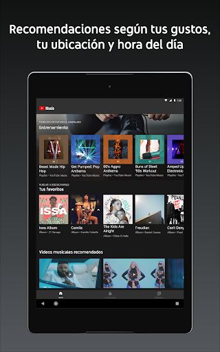 Captura de pantalla de YouTube Music