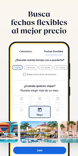 Captura de pantalla de Expedia: viaje, hotel, vuelo