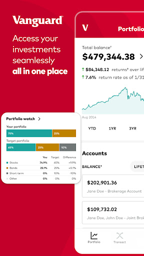 Captura de pantalla de Vanguard: Save, Invest, Retire