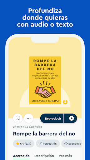 Captura de pantalla de Blinkist: Resúmenes de libros