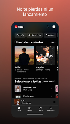 Captura de pantalla de YouTube Music