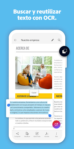 Captura de pantalla de Adobe Scan: escáner PDF con IA